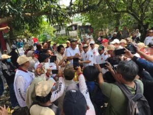 Ketua DPC Gerindra Kota Depok Pradi Supriatna memberikan sambutan saat kegiatan Dikpol di Sawangan