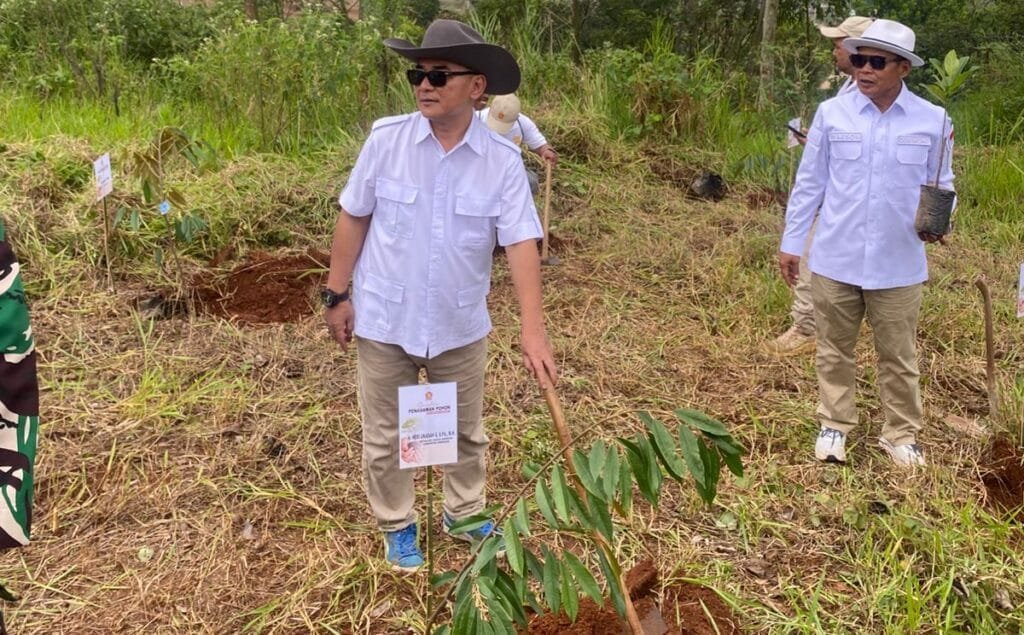 Gerindra Sumedang menanam pohon di lahan bekas galian C Gunung Geulis