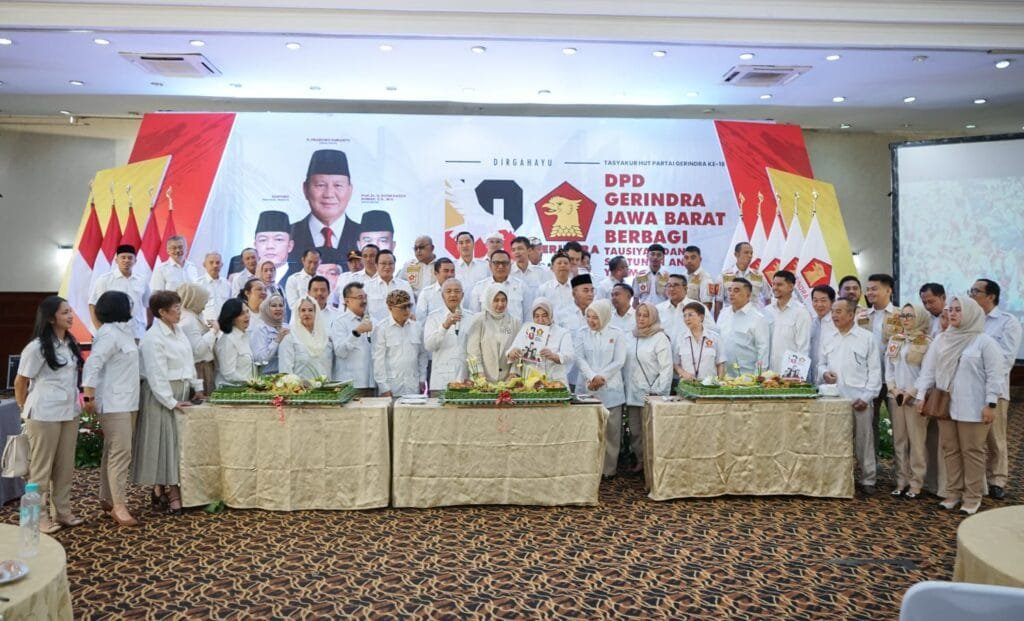 Kehadiran Anggota Fraksi dan Sayap Partai Gerindra Jawa Barat dalam HUT ke-18