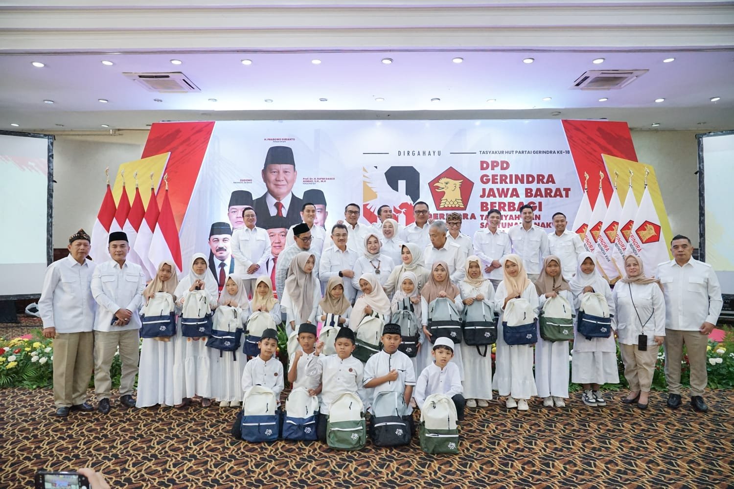 18 Tahun Gerindra: DPD Jawa Barat Tasyakur, Tausiyah, dan Berbagi Bersama 510 Anak