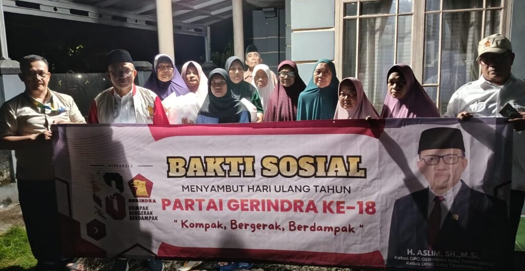 Suasana haru dalam kunjungan sosial Aslim di HUT Gerindra ke-18.