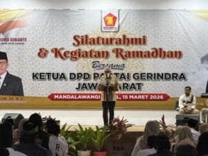 Ketua DPD Gerindra Jawa Barat Amir Mahpud menghadiri silaturahmi bersama struktur partai di Hotel Mandalawangi Tasikmalaya