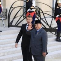 Prabowo Subianto Bertemu Emmanuel Macron di Istana Élysée Paris