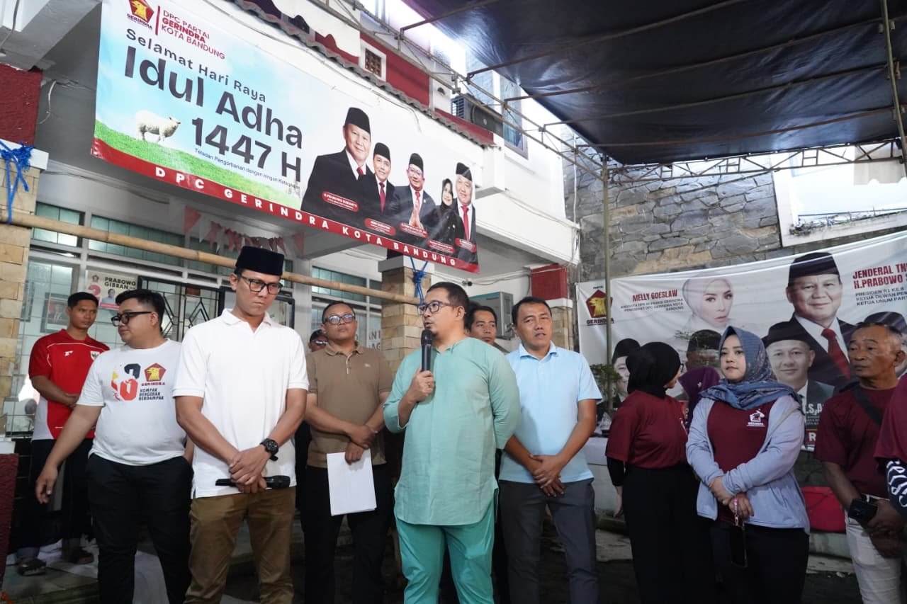Gerindra Kota Bandung Salurkan 1.500 Paket Daging Kurban pada Idul Adha 1447 H