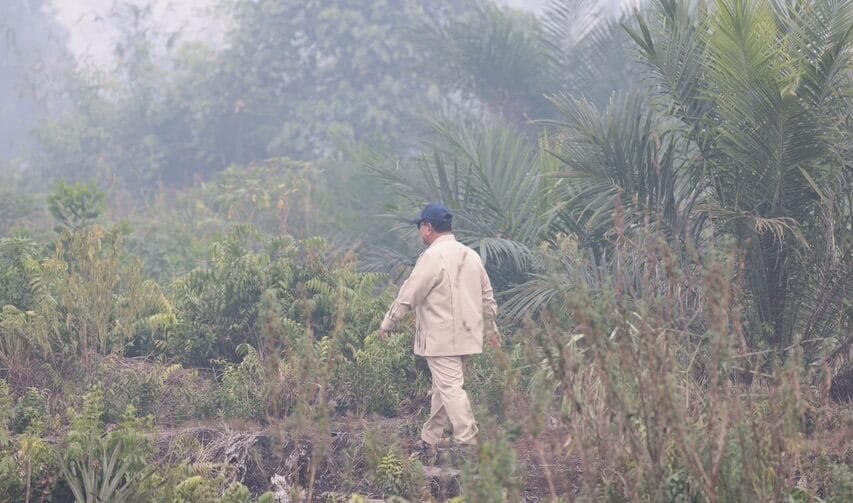 Prabowo memantau proses penanganan karhutla di Kubu Raya