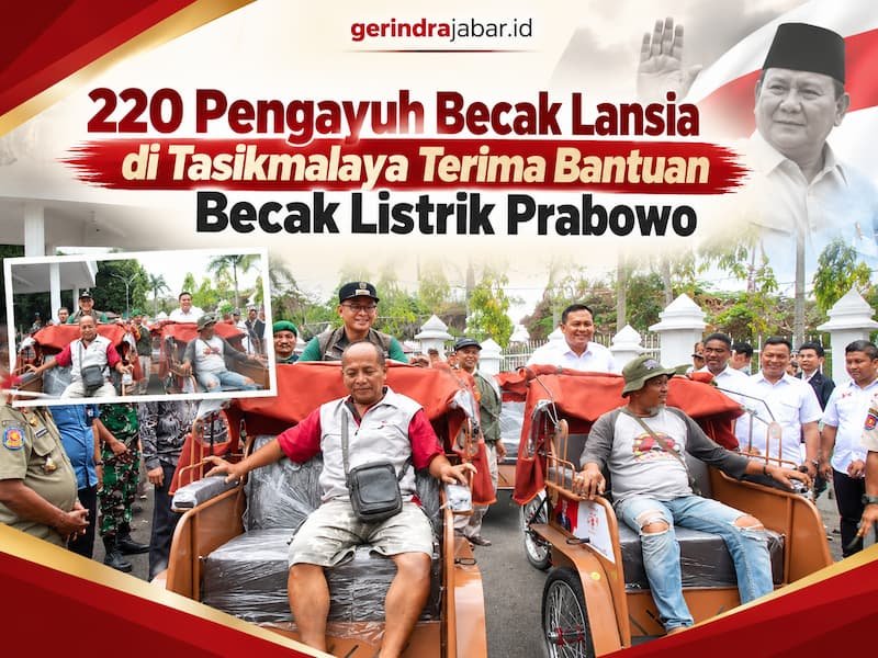 Pengayuh becak lansia di Tasikmalaya menerima bantuan becak listrik dari Presiden Prabowo Subianto.