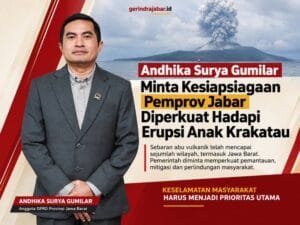 Andhika Surya Gumilar menyampaikan perhatian terhadap kesiapsiagaan Jawa Barat menghadapi dampak erupsi Gunung Anak Krakatau.