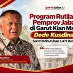 Dede Kusdinar saat menyampaikan perhatian terhadap Program Rutilahu Pemprov Jabar di Garut dan kebutuhan 1.471 rumah.