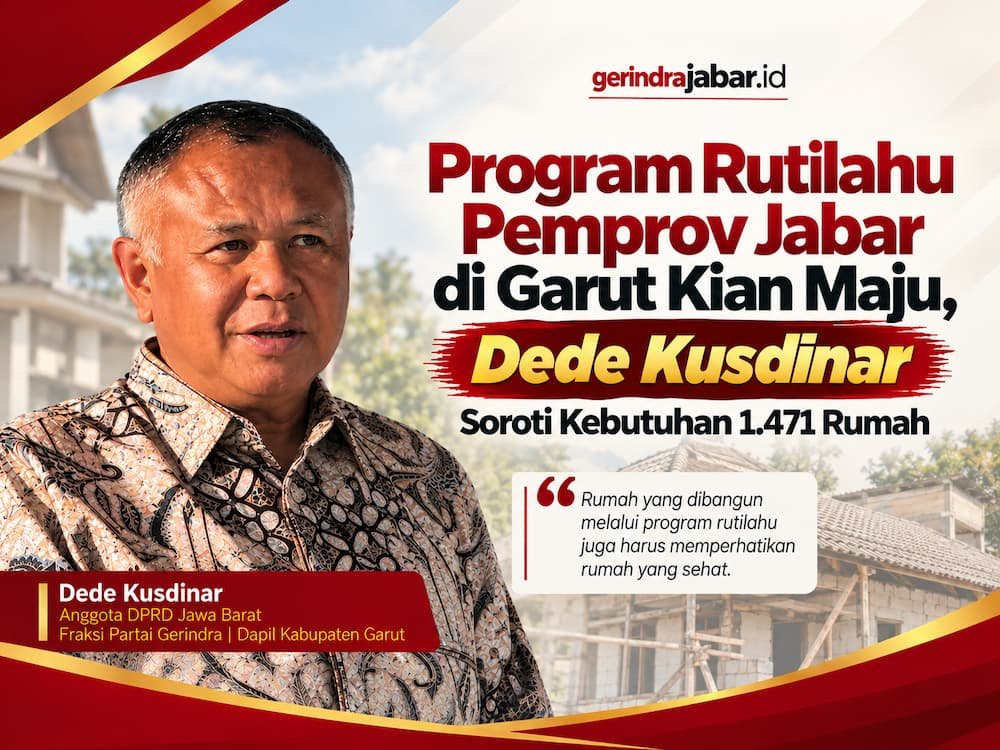 Dede Kusdinar saat menyampaikan perhatian terhadap Program Rutilahu Pemprov Jabar di Garut dan kebutuhan 1.471 rumah.