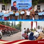 Fraksi Gerindra DPRD Kota Bandung menghadiri penyerahan bantuan Presiden Prabowo berupa becak listrik, tablet pintar, dan kacamata pintar kepada warga.