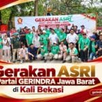 Kegiatan Gerakan ASRI Partai Gerindra Jawa Barat di Kali Bekasi yang diikuti sejumlah peserta dalam suasana kebersamaan di ruang terbuka.