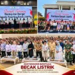 Jefry Romdhonny bersama penerima bantuan 300 becak listrik Presiden Prabowo di Majalengka.