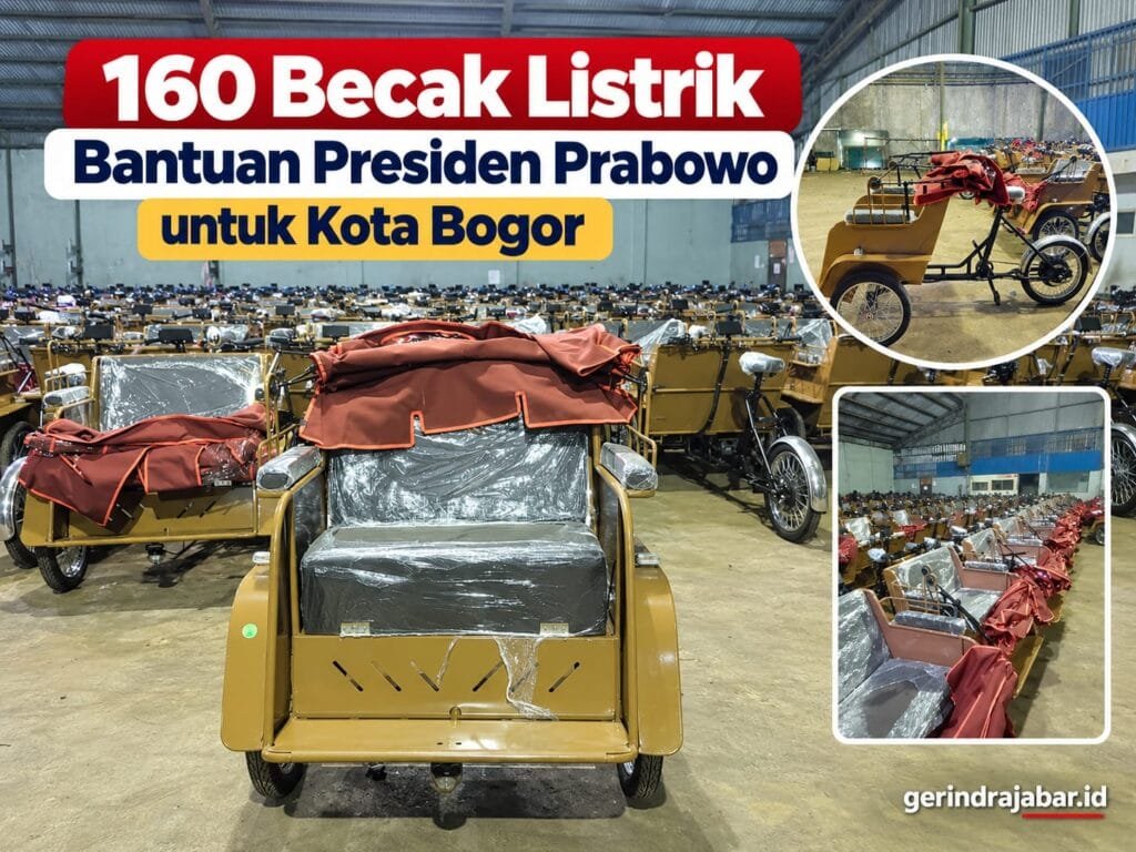 Penyaluran 160 becak listrik bantuan Presiden Prabowo untuk pengayuh becak di Kota Bogor