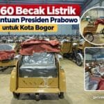 Penyaluran 160 becak listrik bantuan Presiden Prabowo untuk pengayuh becak di Kota Bogor
