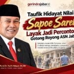 Taufik Hidayat menilai gerakan Sapoe Sarebu sebagai bentuk gotong royong ASN Jabar yang membantu renovasi rumah tidak layak huni di Garut.