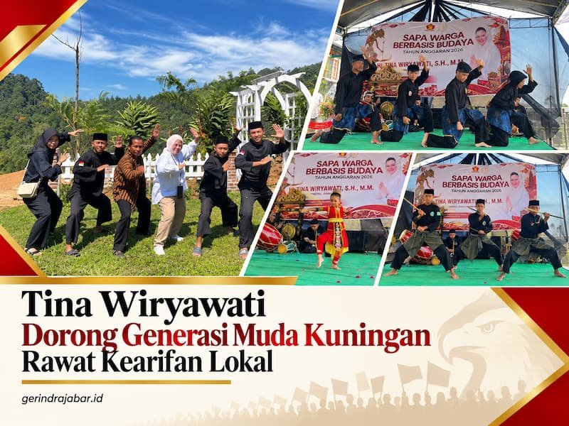 Tina Wiryawati bersama masyarakat dan pelaku seni dalam kegiatan budaya di Desa Puncak Kuningan.