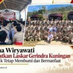 Tina Wiryawati saat memberikan arahan kepada Laskar Gerindra Kabupaten Kuningan