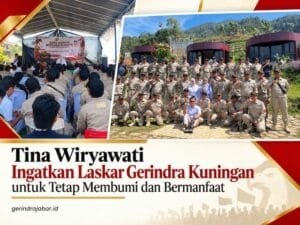 Tina Wiryawati saat memberikan arahan kepada Laskar Gerindra Kabupaten Kuningan