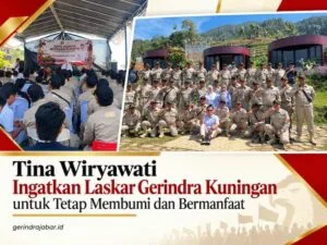 Tina Wiryawati saat memberikan arahan kepada Laskar Gerindra Kabupaten Kuningan