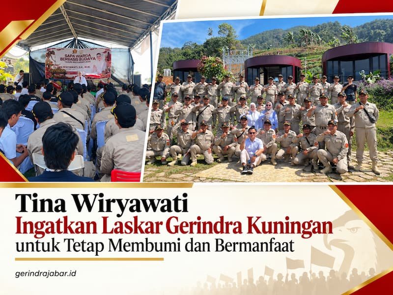 Tina Wiryawati saat memberikan arahan kepada Laskar Gerindra Kabupaten Kuningan