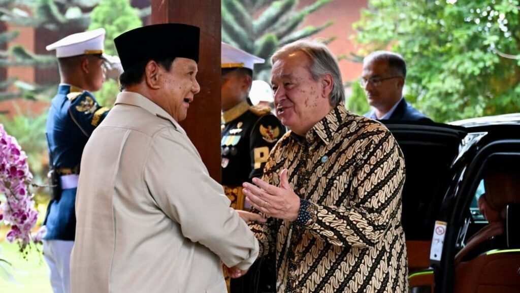 Diplomasi multilateral Prabowo melalui penyambutan Sekjen PBB Antonio Guterres di Hambalang Bogor.